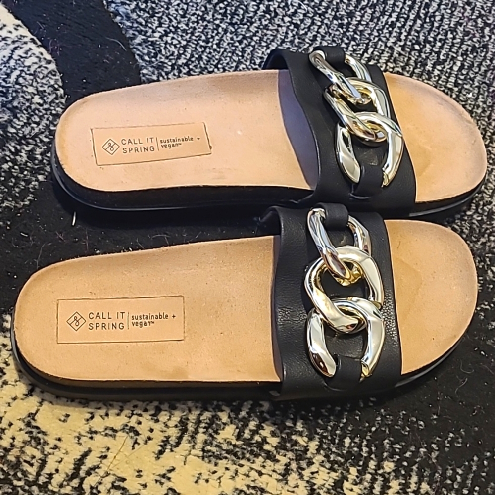 Gold Chain Platform Sandals